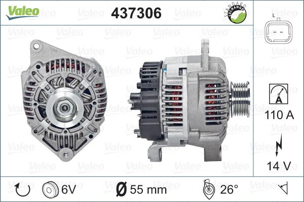 Valeo 437306 - Генератор autospares.lv