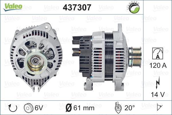 Valeo 437307 - Генератор autospares.lv