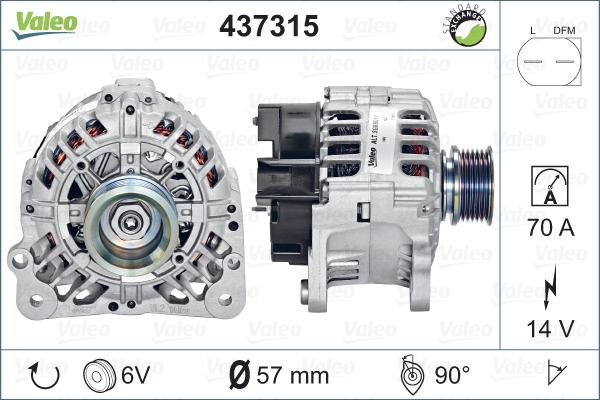 Valeo 437315 - Генератор autospares.lv