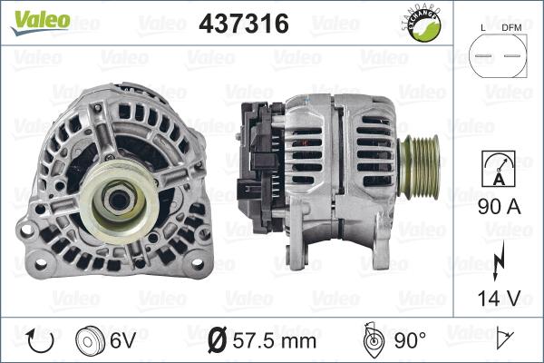 Valeo 437316 - Генератор autospares.lv