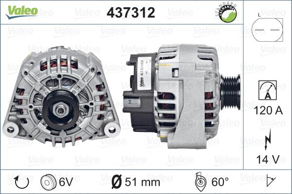 Valeo 437312 - Генератор autospares.lv