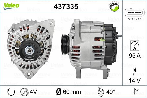 Valeo 437335 - Генератор autospares.lv