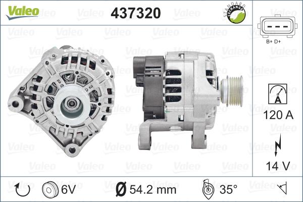 Valeo 437320 - Генератор autospares.lv