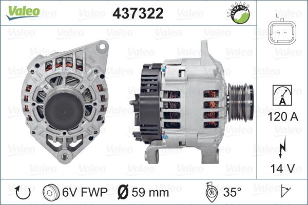 Valeo 437322 - Генератор autospares.lv