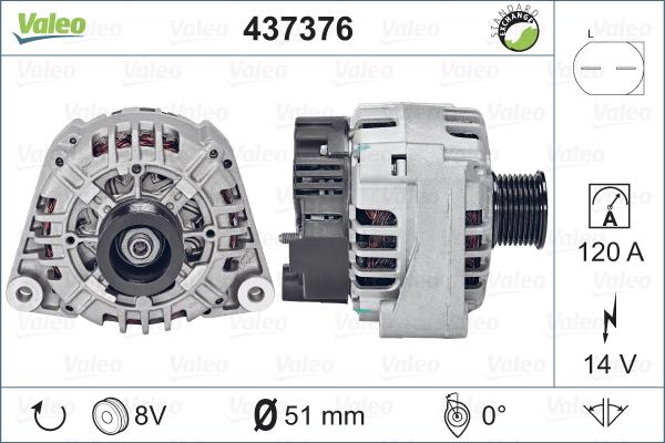 Valeo 437376 - Генератор autospares.lv