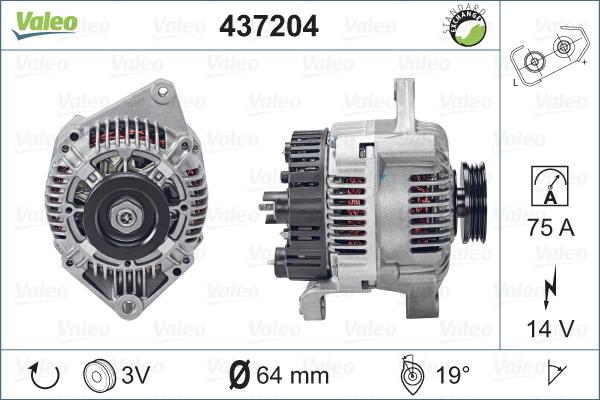 Valeo 437204 - Генератор autospares.lv