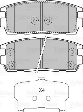 Valeo 598941 - Тормозные колодки, дисковые, комплект autospares.lv