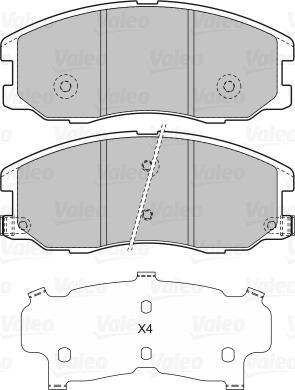 Valeo 598942 - Тормозные колодки, дисковые, комплект autospares.lv