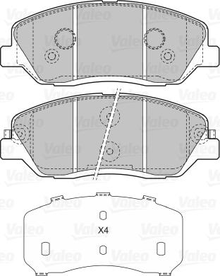 Valeo 598937 - Тормозные колодки, дисковые, комплект autospares.lv