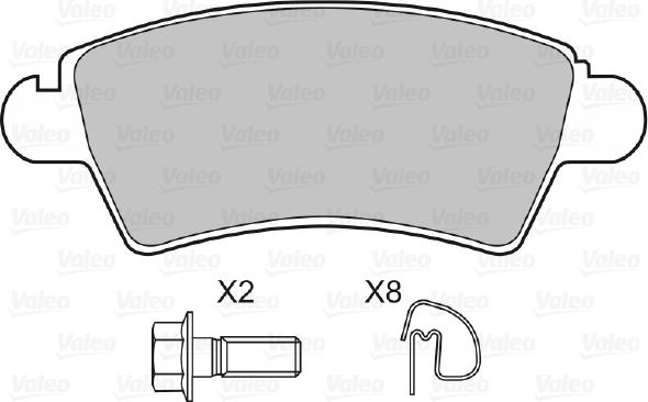 Valeo 598462 - Тормозные колодки, дисковые, комплект autospares.lv