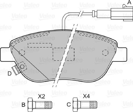 Valeo 598427 - Тормозные колодки, дисковые, комплект autospares.lv