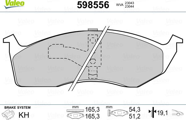 Valeo 598556 - Тормозные колодки, дисковые, комплект autospares.lv