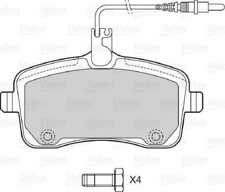 Valeo 598662 - Тормозные колодки, дисковые, комплект autospares.lv