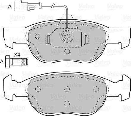 Valeo 598040 - Тормозные колодки, дисковые, комплект autospares.lv