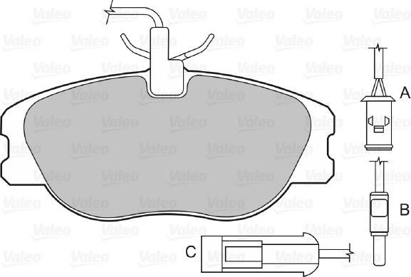 Valeo 598006 - Тормозные колодки, дисковые, комплект autospares.lv
