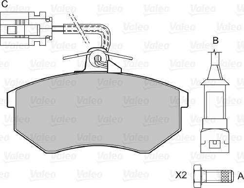 Valeo 598016 - Тормозные колодки, дисковые, комплект autospares.lv