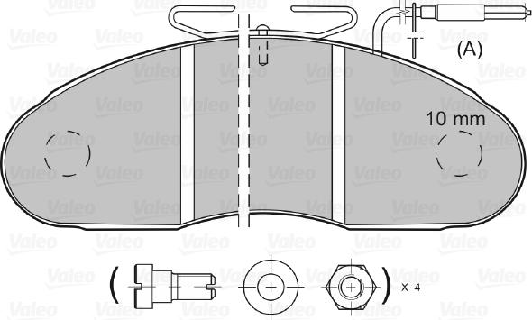 Valeo 598112 - Тормозные колодки, дисковые, комплект autospares.lv