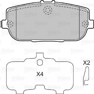 Valeo 598746 - Тормозные колодки, дисковые, комплект autospares.lv