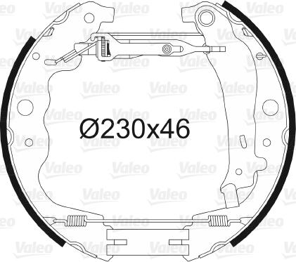 Valeo 554901 - Комплект тормозных колодок, барабанные autospares.lv