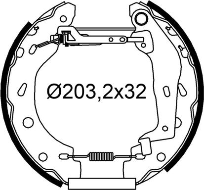 Valeo 554974 - Комплект тормозных колодок, барабанные autospares.lv