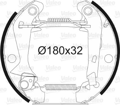 Valeo 554501 - Комплект тормозных колодок, барабанные autospares.lv