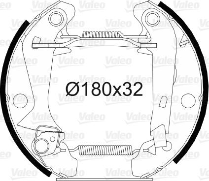 Valeo 554512 - Комплект тормозных колодок, барабанные autospares.lv