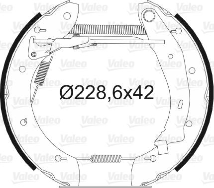 Valeo 554608 - Комплект тормозных колодок, барабанные autospares.lv