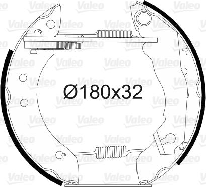 Valeo 554686 - Комплект тормозных колодок, барабанные autospares.lv