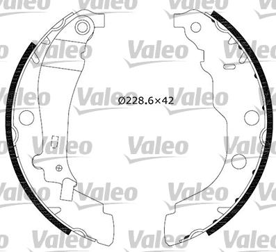 Valeo 554636 - Комплект тормозных колодок, барабанные autospares.lv