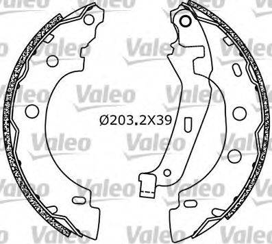 Valeo 554638 - Комплект тормозных колодок, барабанные autospares.lv