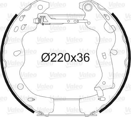 Valeo 554854 - Комплект тормозных колодок, барабанные autospares.lv