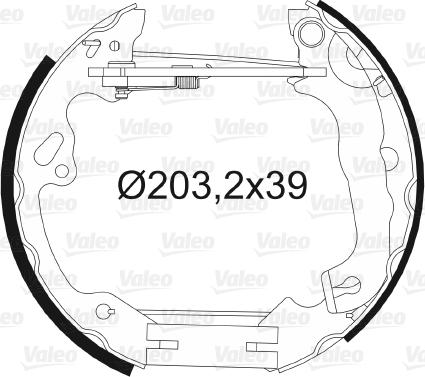 Valeo 554857 - Комплект тормозных колодок, барабанные autospares.lv