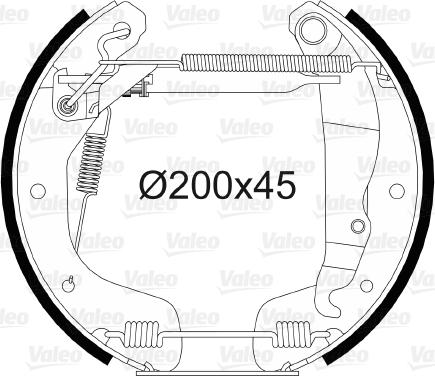 Valeo 554867 - Комплект тормозных колодок, барабанные autospares.lv