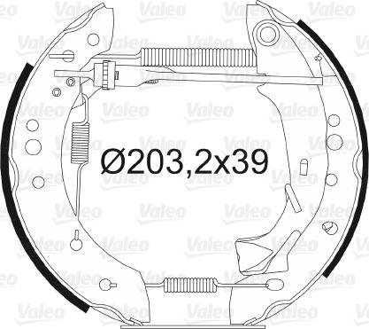 Valeo 554805 - Комплект тормозных колодок, барабанные autospares.lv