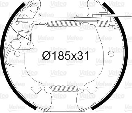 Valeo 554806 - Комплект тормозных колодок, барабанные autospares.lv