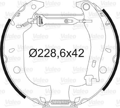 Valeo 554801 - Комплект тормозных колодок, барабанные autospares.lv