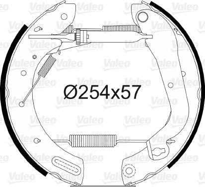 Valeo 554810 - Комплект тормозных колодок, барабанные autospares.lv