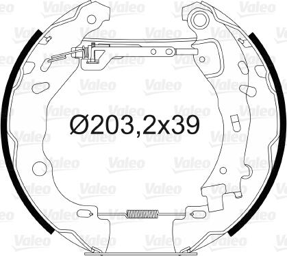 Valeo 554803 - Комплект тормозных колодок, барабанные autospares.lv