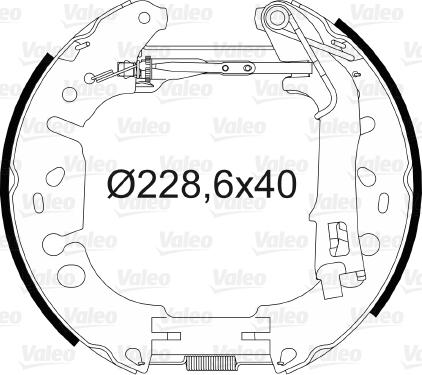 Valeo 554889 - Комплект тормозных колодок, барабанные autospares.lv