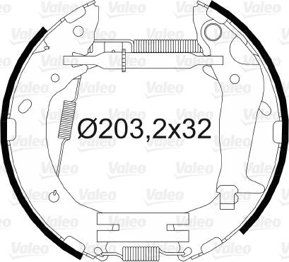 Valeo 554886 - Комплект тормозных колодок, барабанные autospares.lv