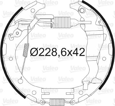 Valeo 554882 - Комплект тормозных колодок, барабанные autospares.lv