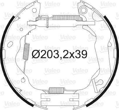 Valeo 554876 - Комплект тормозных колодок, барабанные autospares.lv