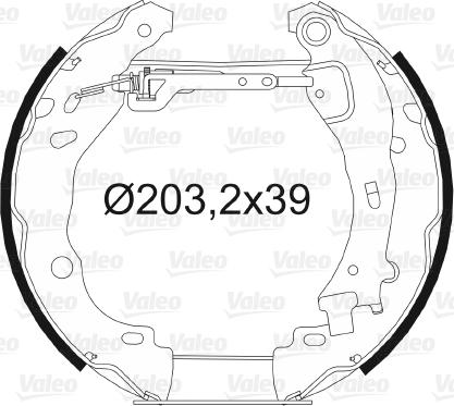 Valeo 554871 - Комплект тормозных колодок, барабанные autospares.lv
