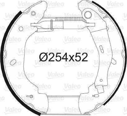 Valeo 554873 - Комплект тормозных колодок, барабанные autospares.lv