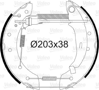 Valeo 554795 - Комплект тормозных колодок, барабанные autospares.lv