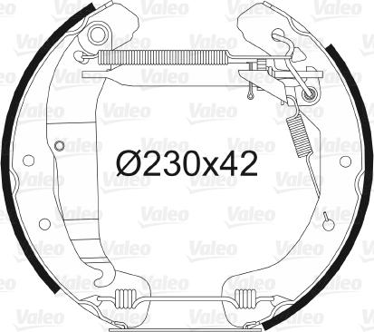 Valeo 554796 - Комплект тормозных колодок, барабанные autospares.lv