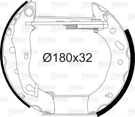 Valeo 554741 - Комплект тормозных колодок, барабанные autospares.lv