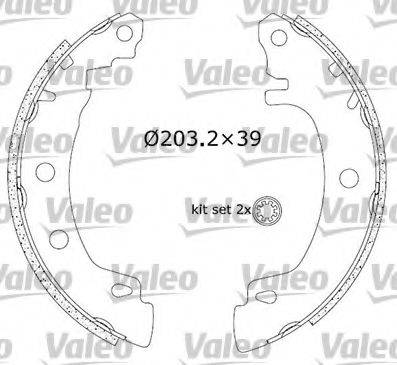 Valeo 554757 - Комплект тормозных колодок, барабанные autospares.lv