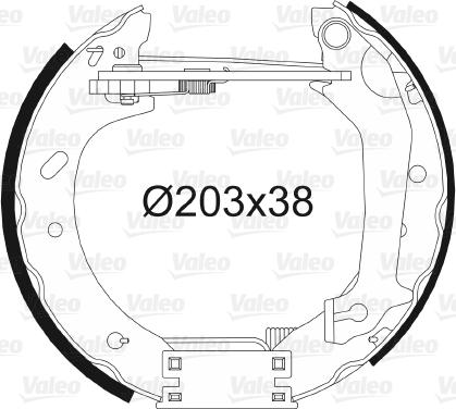 Valeo 554766 - Комплект тормозных колодок, барабанные autospares.lv