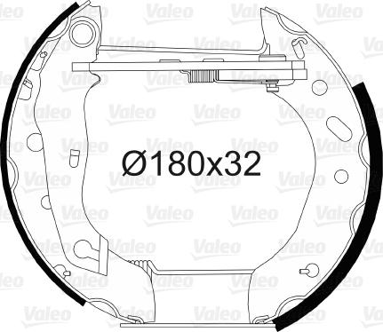 Valeo 554718 - Комплект тормозных колодок, барабанные autospares.lv